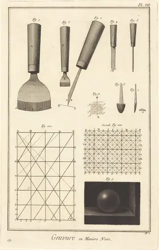 Gravure en Maniere Noire: pl. VII, by Antonio Baratta, ink, 1775