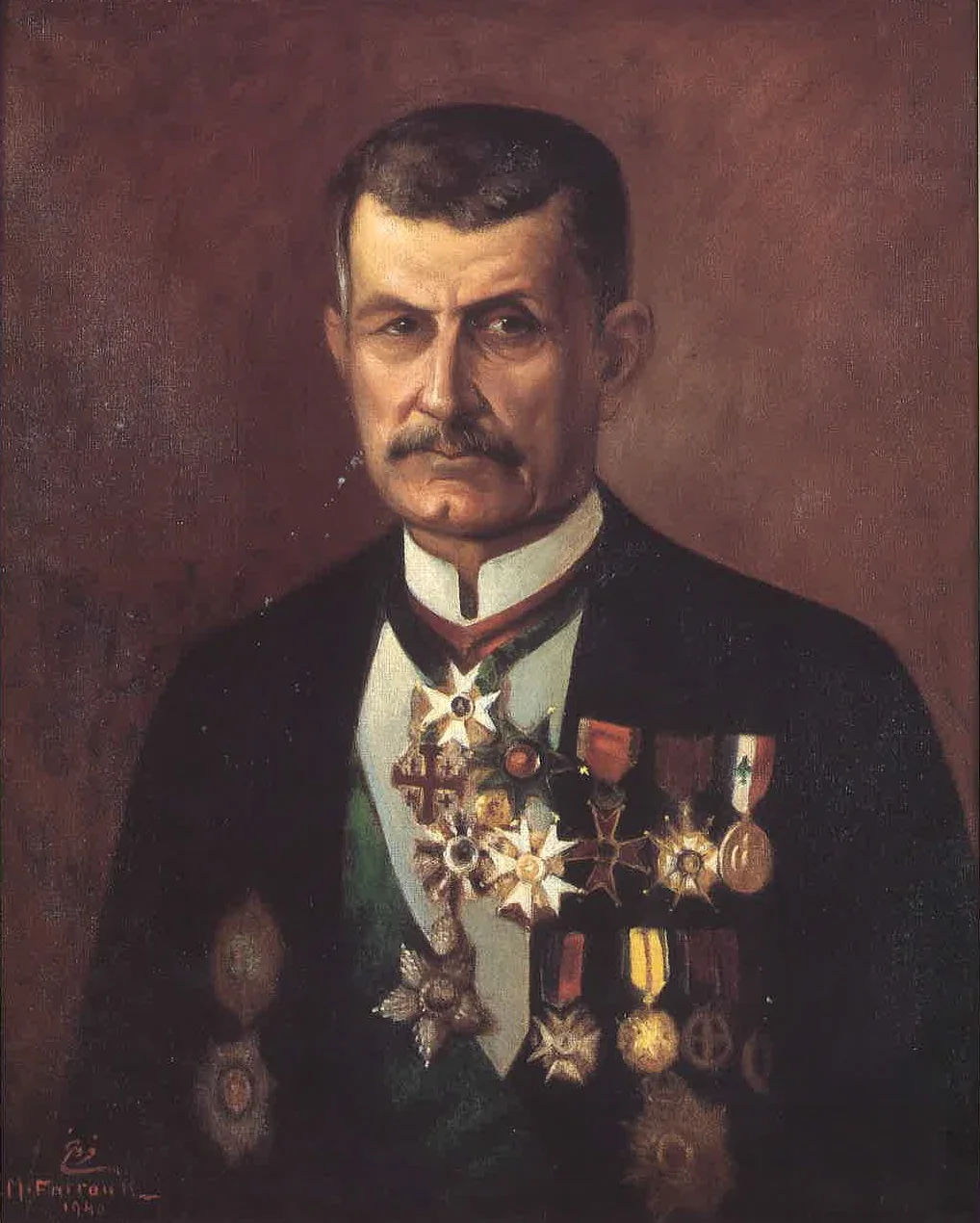 Portrait of Viscount Philippe de Tarrazi (1865 - 1956), detail