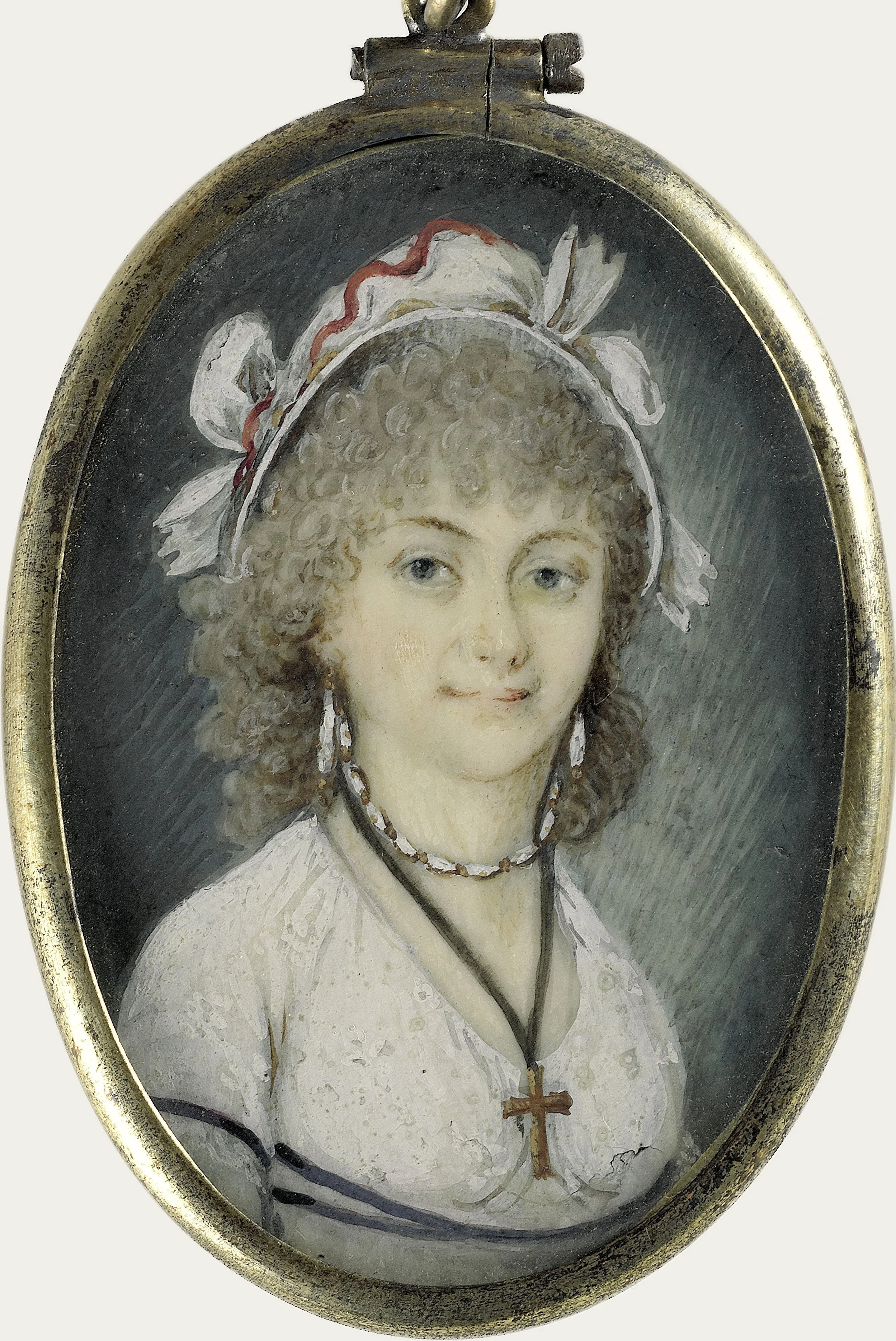 Portret van een jonge vrouw, detail