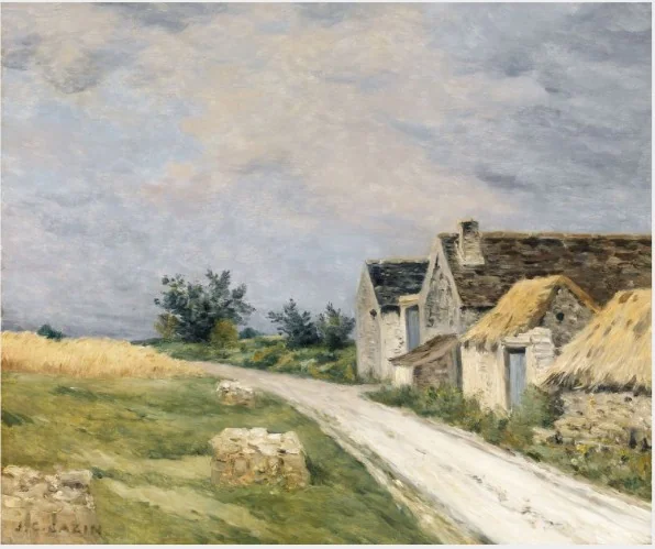A Road with Farm Buildings, detail