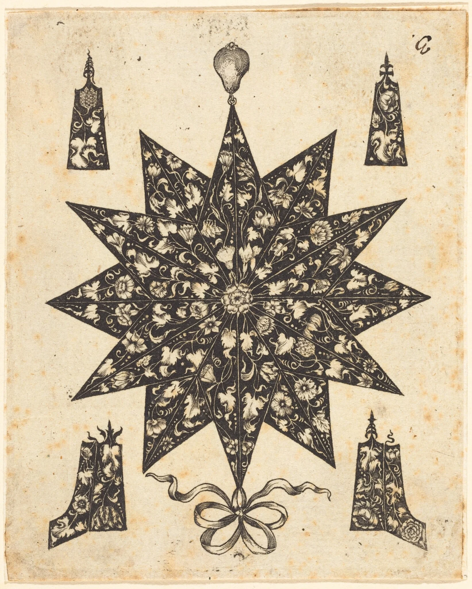 Star Embellished with Flowers, detail
