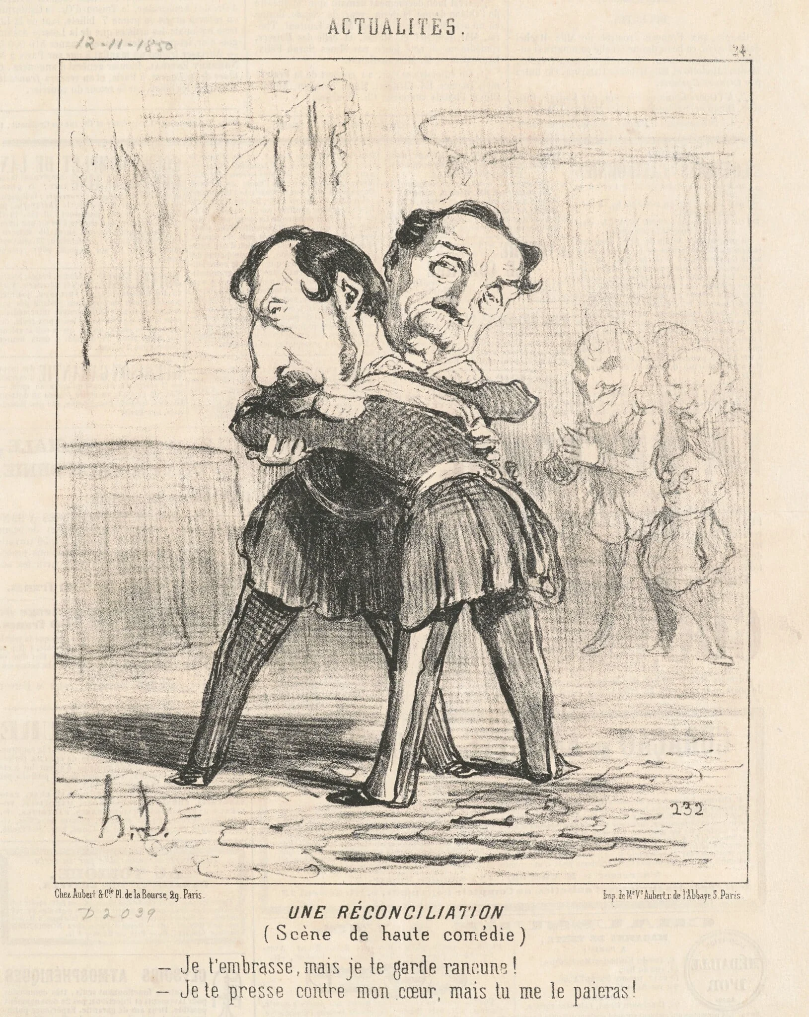 Un réconciliation, scène de haute comédie ..., detail