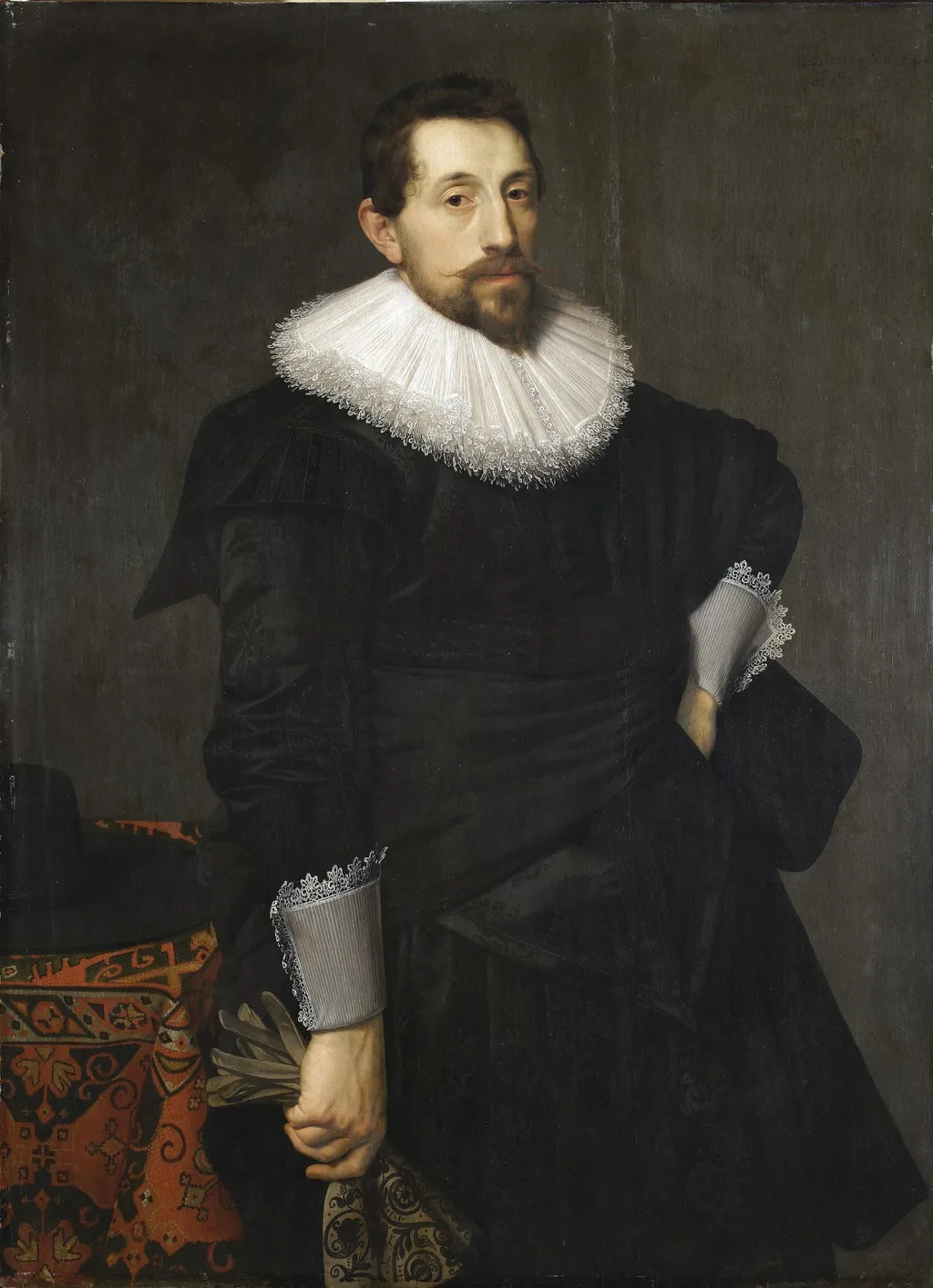 Portrait of a Man with Gloves, by Nicolaes Eliaszoon Pickenoy, oil, 1630