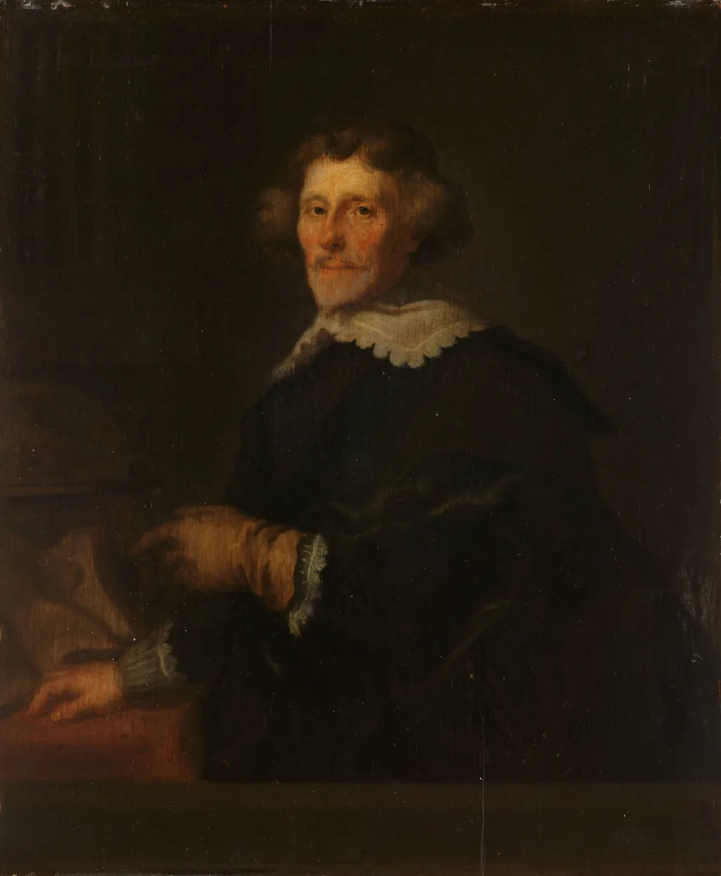 Portrait of Pieter Cornelis Hooft (1581-1647), High bailiff of Muiden, historian and poet, by Joachim von Sandrart the Elder, oil, 1670