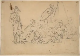Playing Cards, by Winslow Homer, graphite, 1862