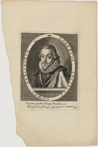 Robert Cecil, First Earl of Salisbury, by Willem de Passe, ink, 1620
