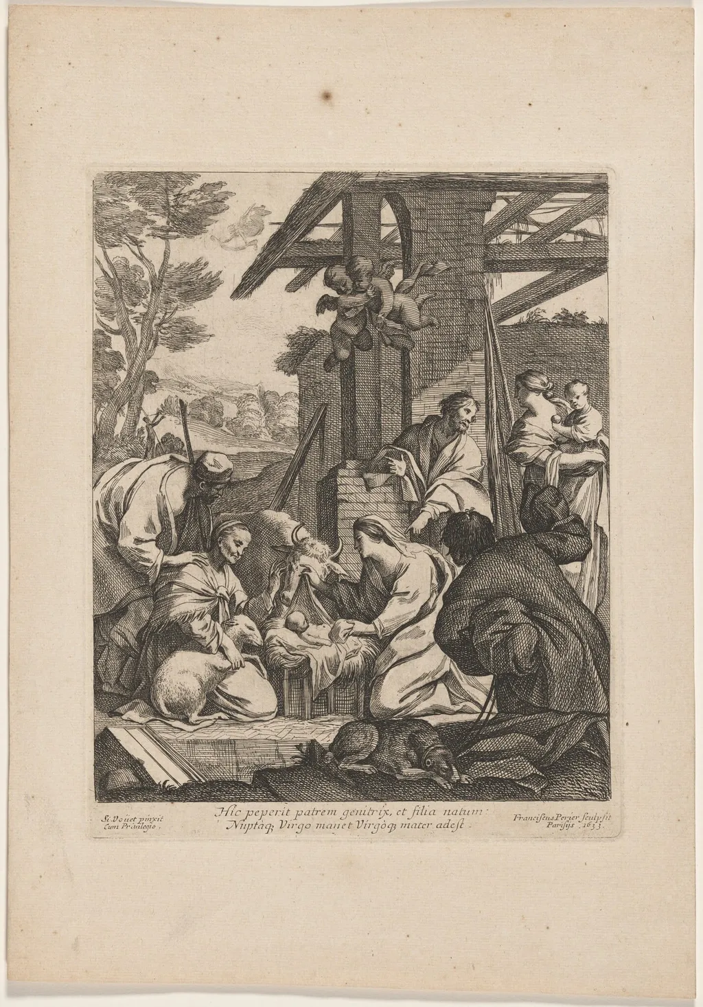 The Nativity, by François Perrier, ink, 1633
