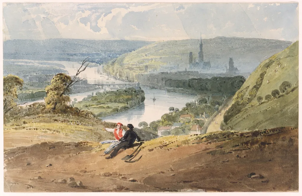 View of Rouen from St. Catherine’s Hill, by Richard Parkes Bonington, unspecified, 1821