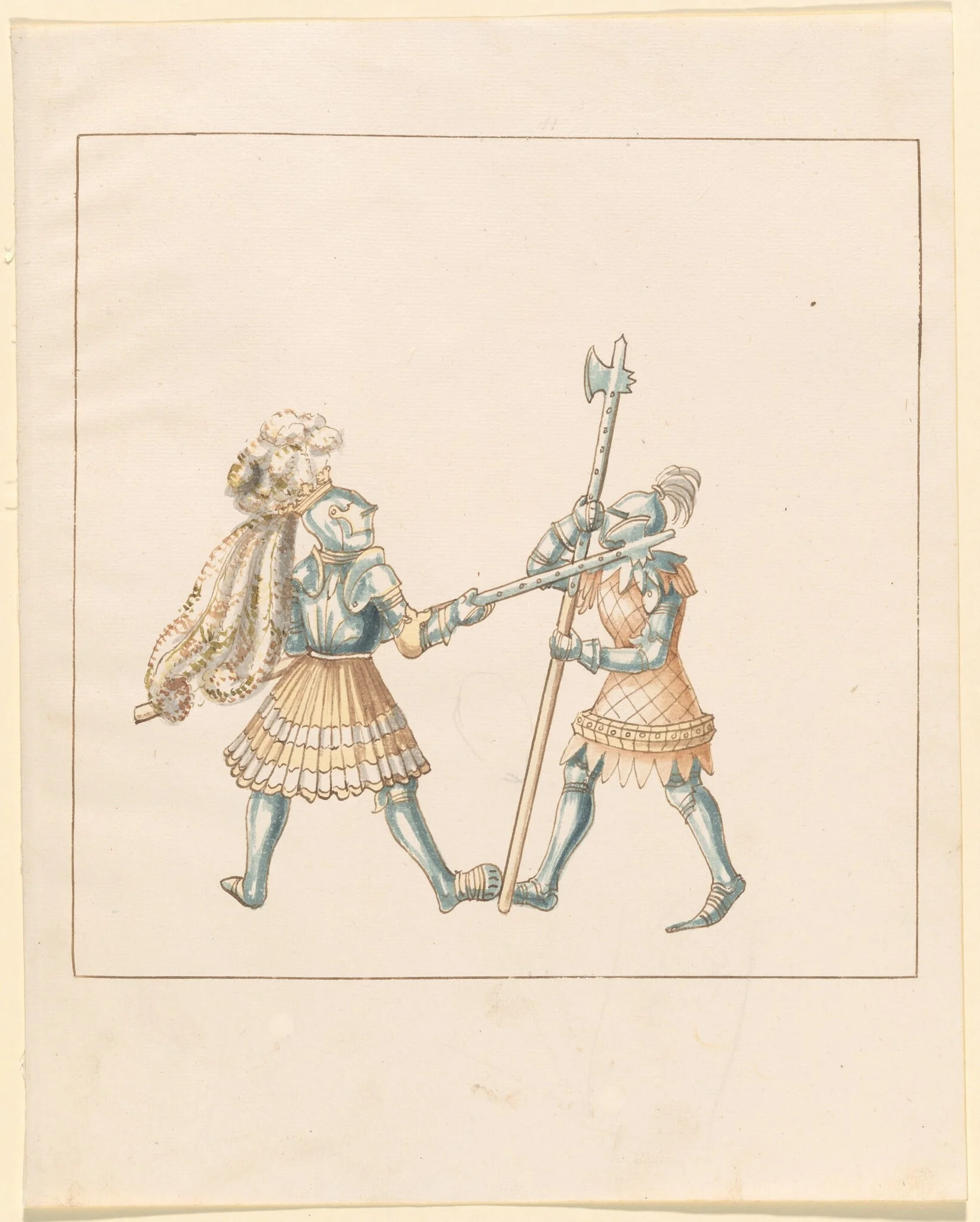 Foot Combat with Halberds, detail