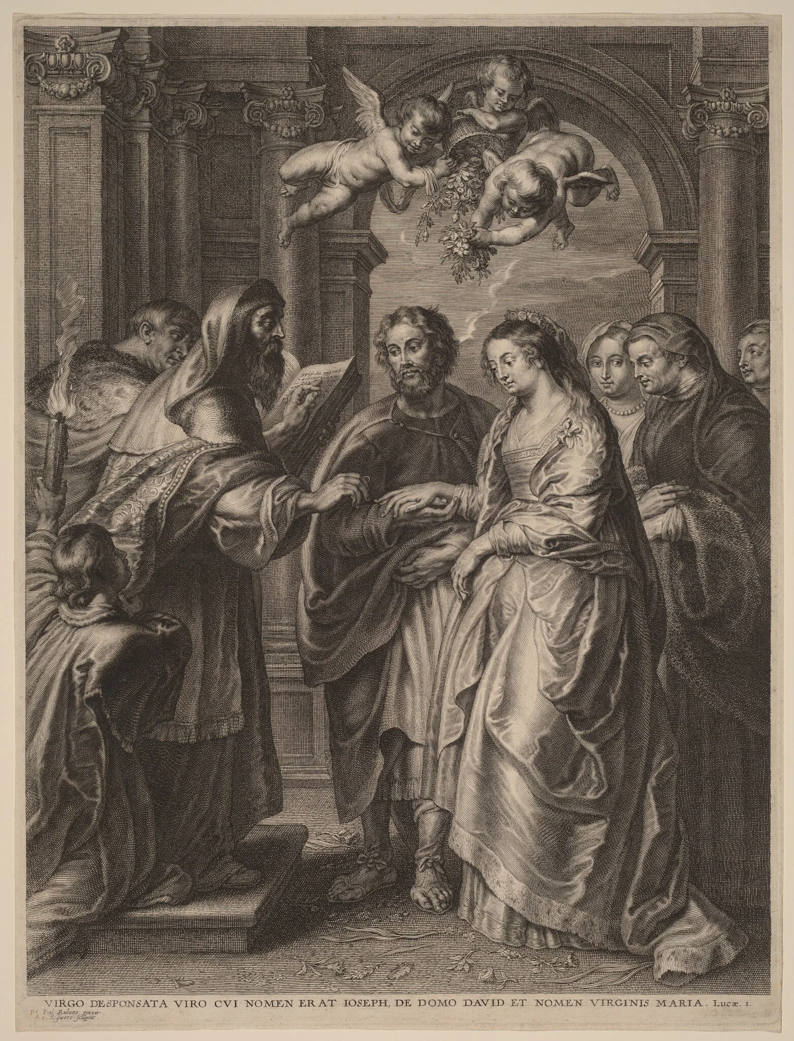 The Marriage of the Virgin, detail