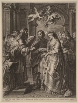 The Marriage of the Virgin, by Schelte Adams Bolswert, ink, 1622