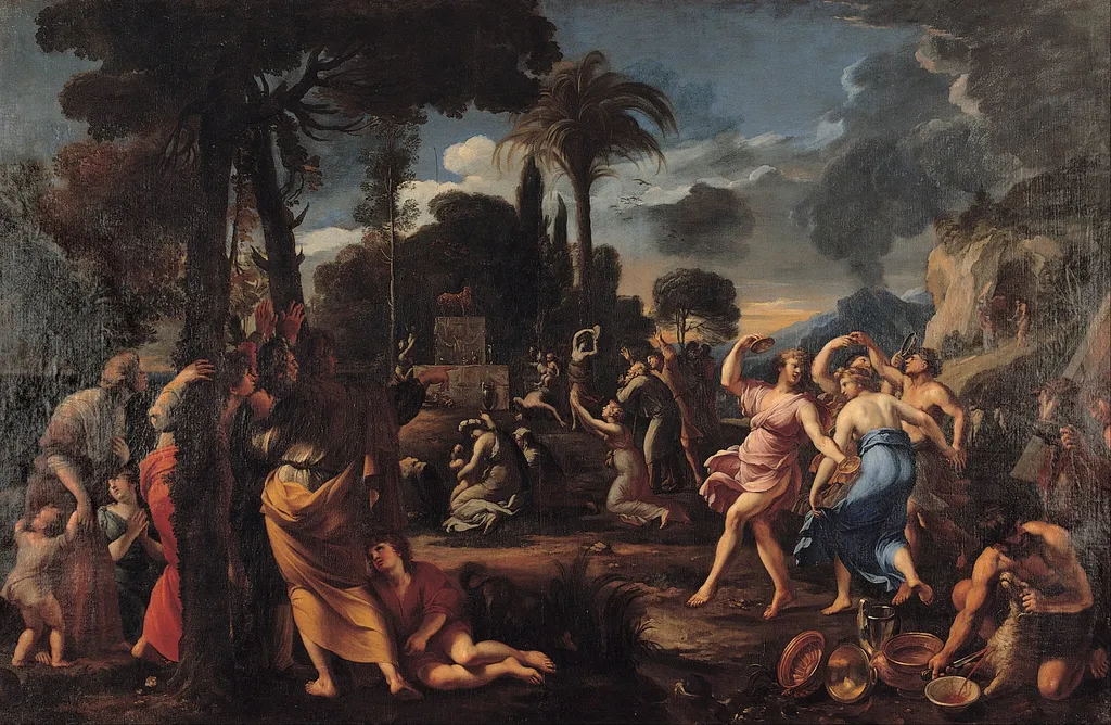 Adoration of the Golden Calf, by François Perrier, unspecified, 1642