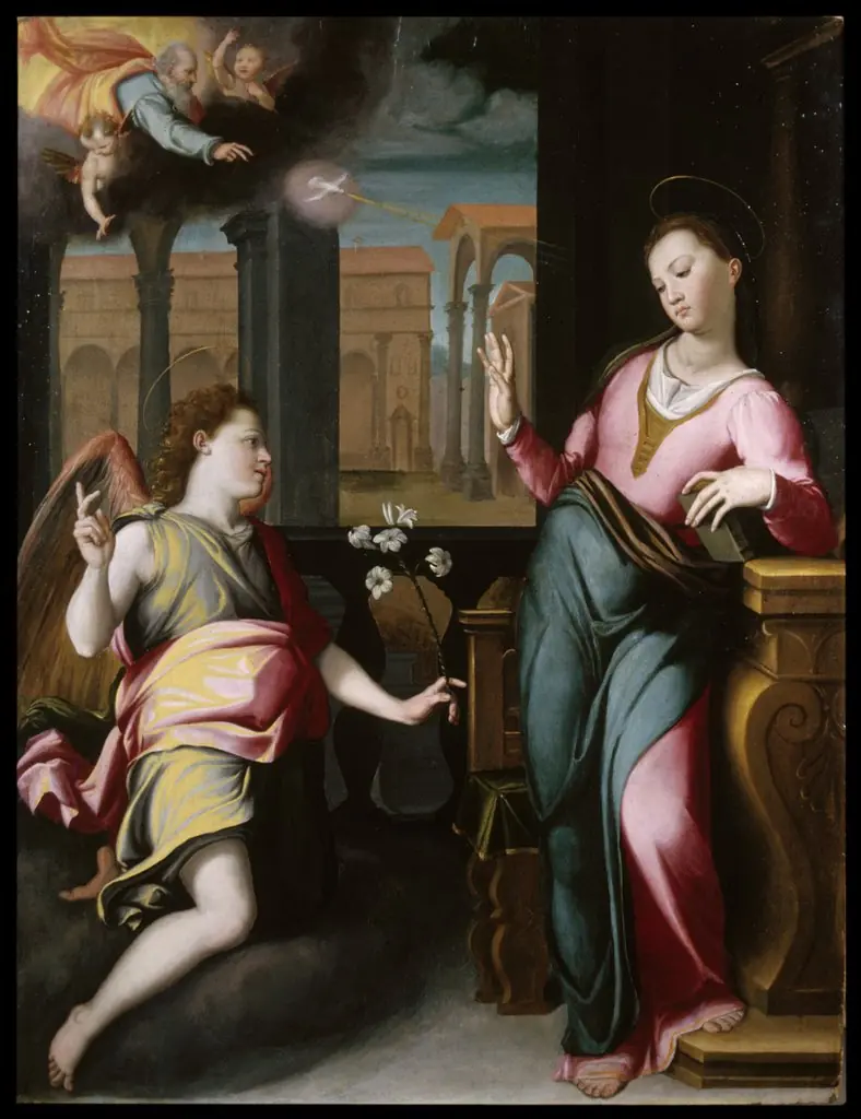 The Annunciation, by Santi di Tito, oil, 1590