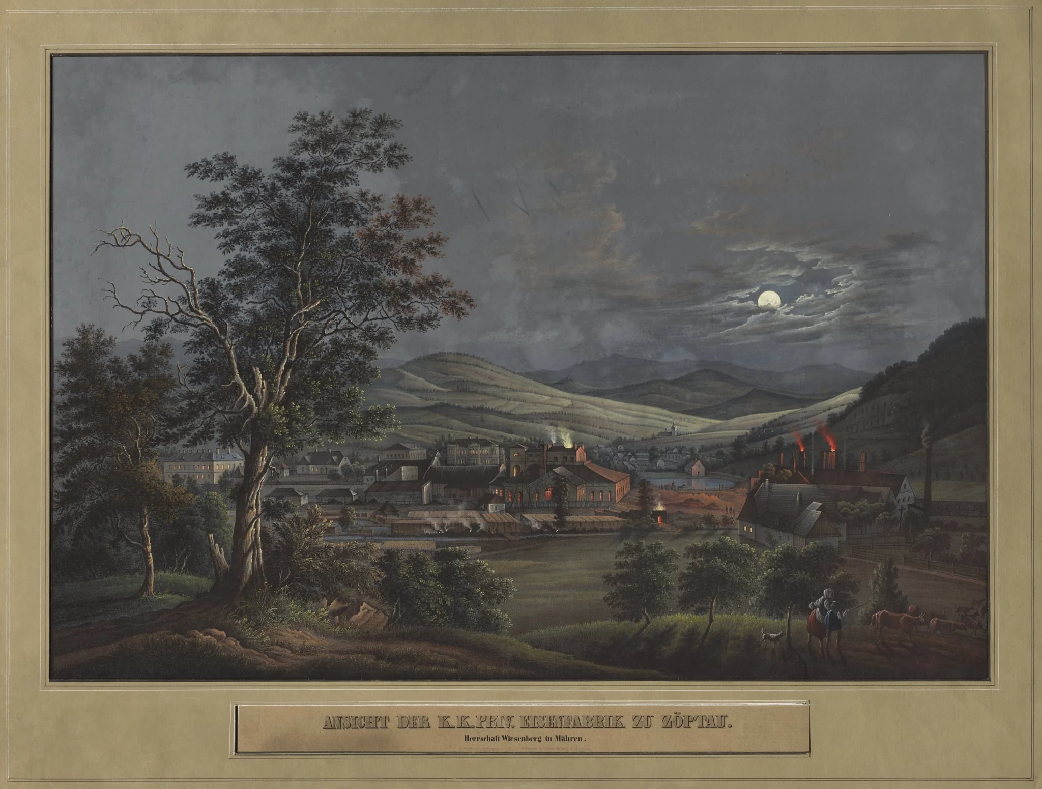 View of the K. K. Private Iron Factory in Zöptau, detail
