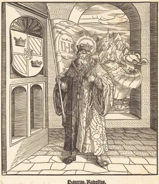 Saint Rudolfus, by Leonhard Beck, ink, 1517