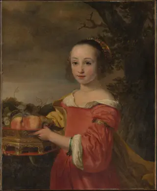 Petronella Elias (1648–1667) with a Basket of Fruit, by Ferdinand Bol, oil, 1657