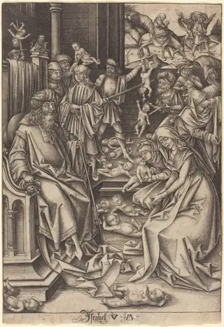 Massacre of the Innocents, by Israhel van Meckenem, ink, 1495
