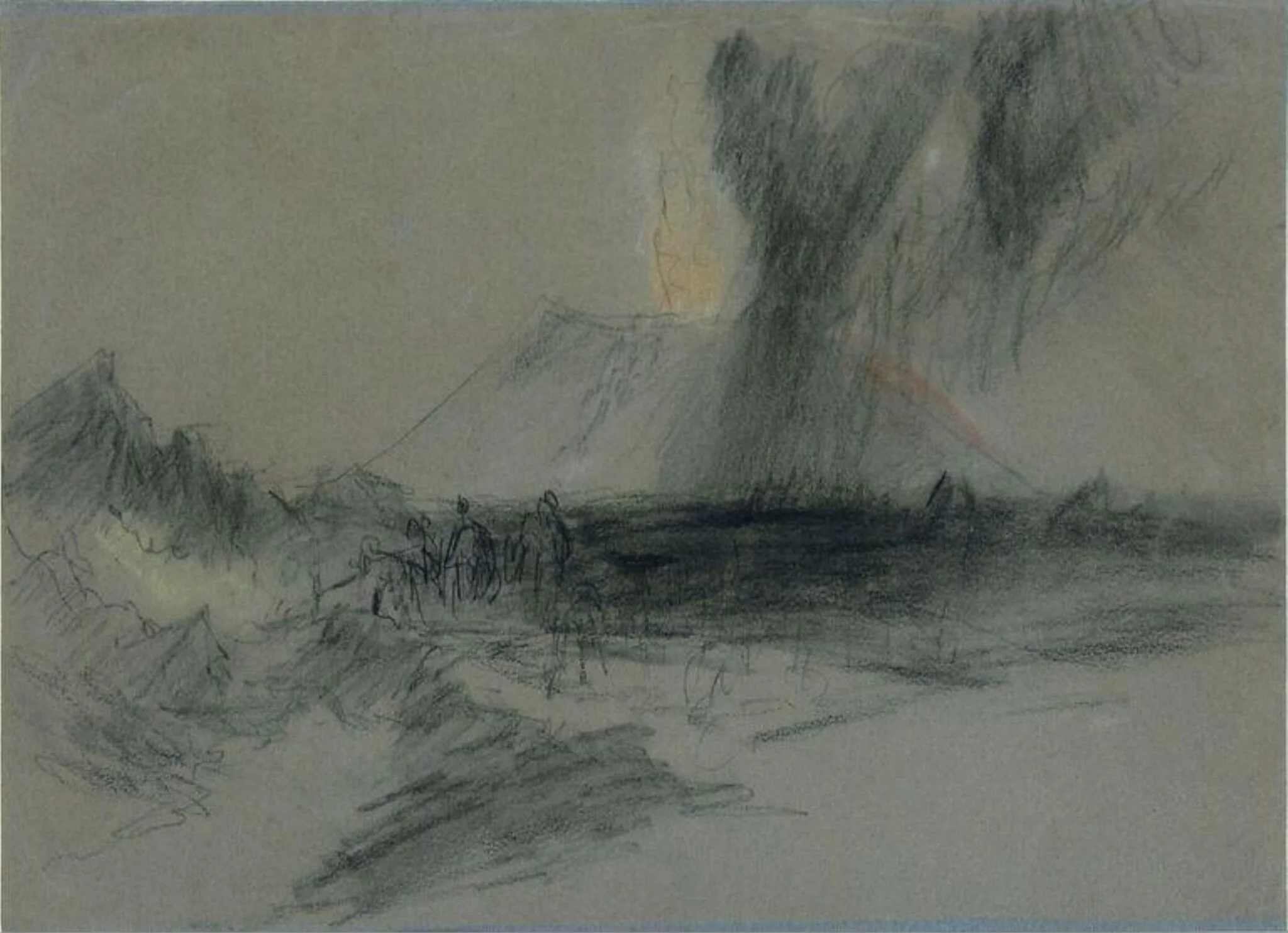 Study of the eruption of Mount Vesuvius, detail
