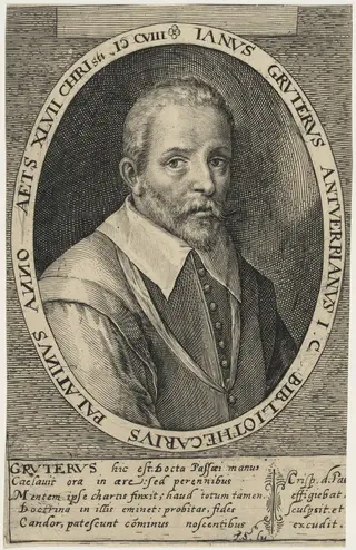 Jan Gruter, by Crispijn van de Passe I, ink, 1601