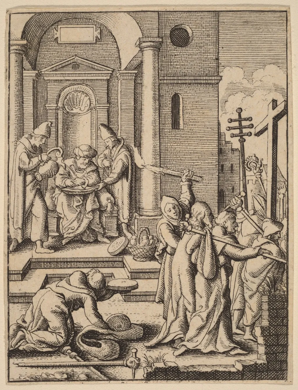 The Washing of Hands, by Wenceslaus Hollar, ink, 1642