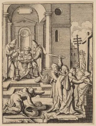 The Washing of Hands, by Wenceslaus Hollar, ink, 1642