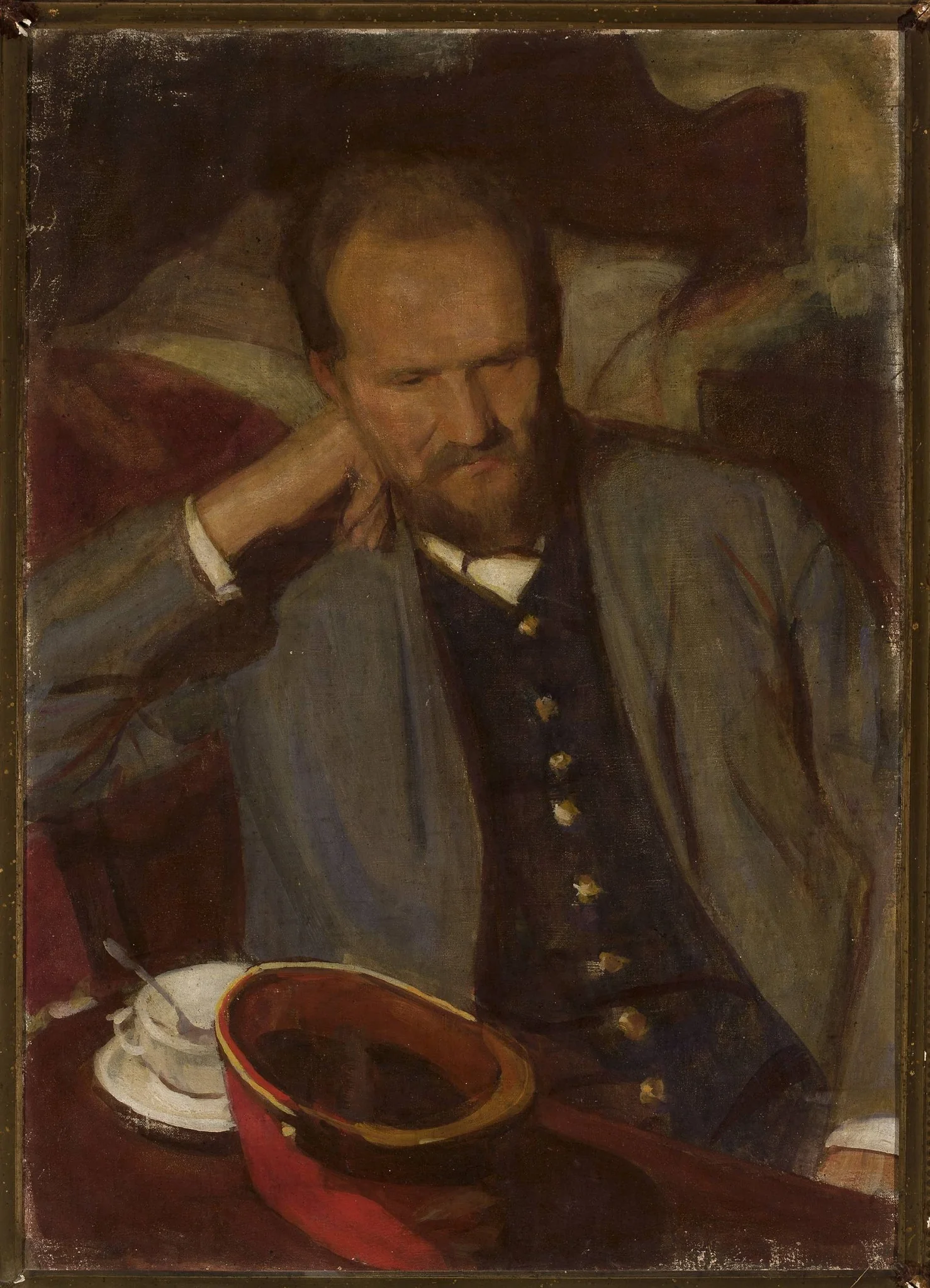 Portrait of Stanisław Florek, railway official, detail