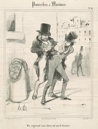 On reprend son bien ou on le trouve, by Honoré Daumier, ink, 1840