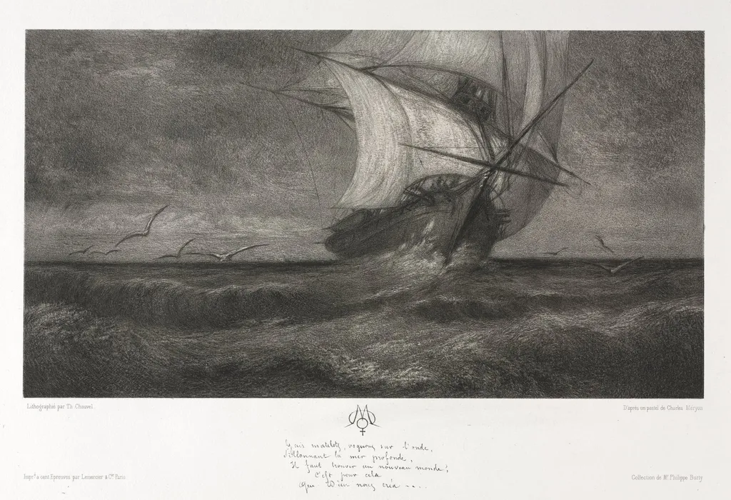 The Phantom Ship, or On the Waves, by Theophile Narcisse Chauvel, 1872