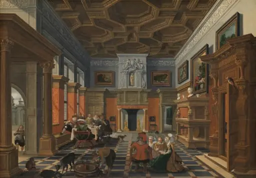Gezelschap in een interieur, by Bartholomeus van Bassen, unspecified, 1622