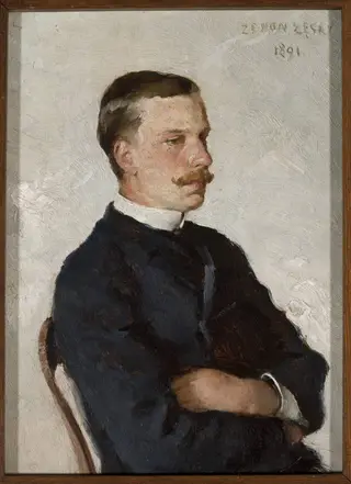 Portrait of a man, by Zenon Łęski, oil, 1896