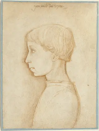 Portrait of a Boy in Profile, by Giovanni Badile, ink, 1444