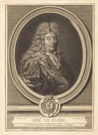 Sebastian Le Clerc, by Claude Duflos, ink, 1714