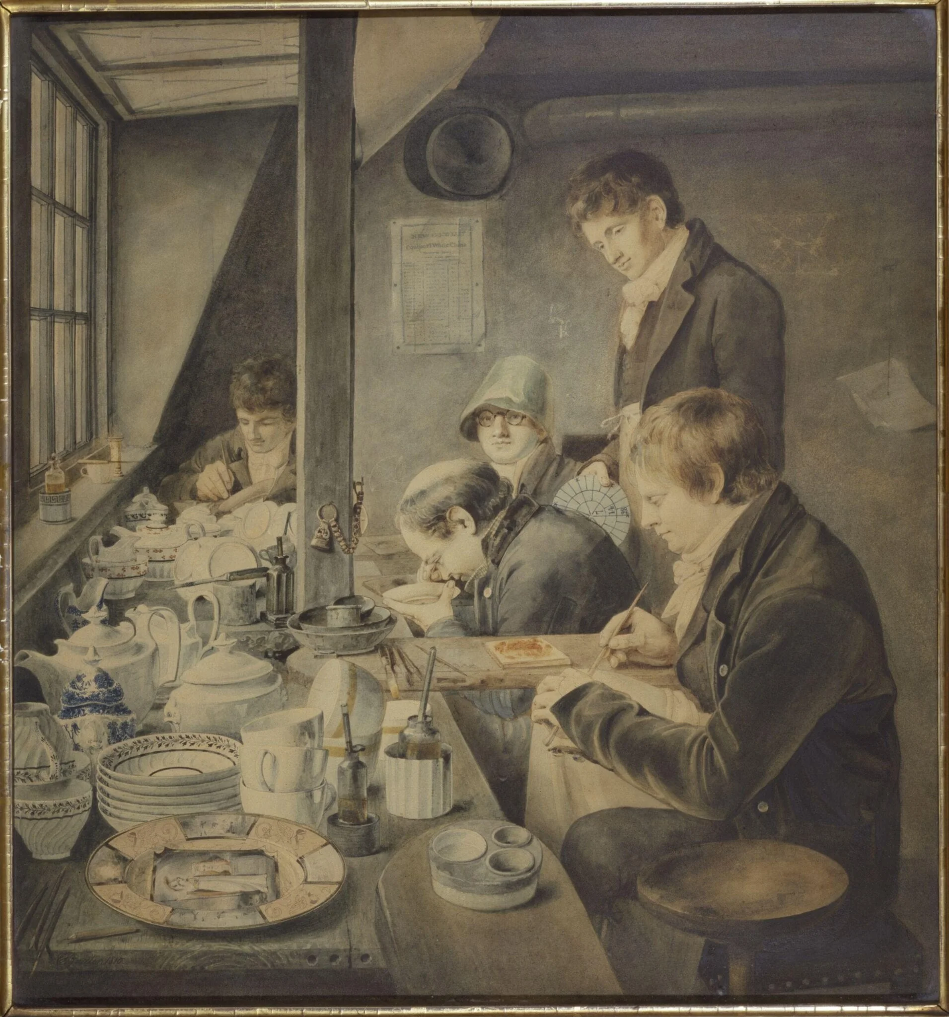 Painting Room of Mr Baxter, No 1 Goldsmith Street, Gough Square, London, detail
