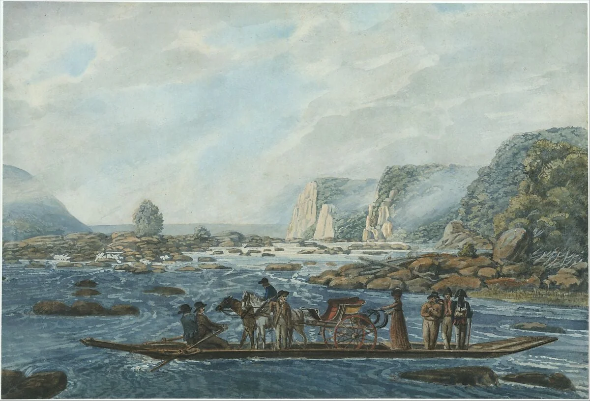 A Ferry Scene on the Susquehanna at Wright's Ferry, near Havre de Grace, detail