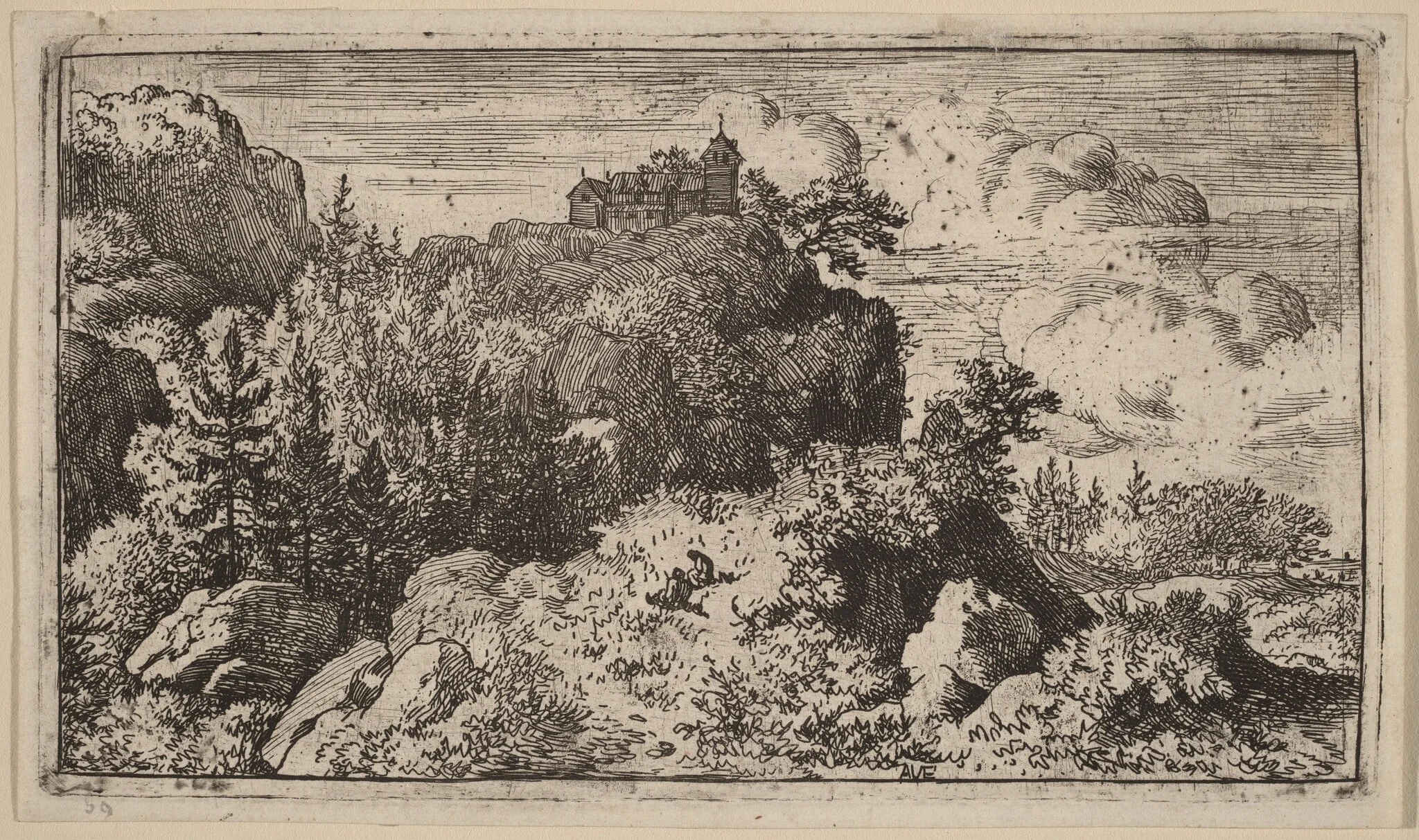 Firs in the Defile, detail