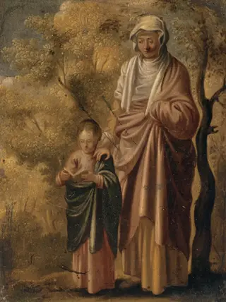The Young Virgin Mary with Saint Anne, by Adam Elsheimer, oil
