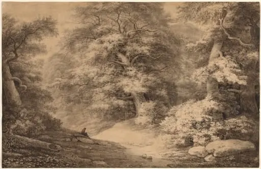 A Beech Wood with a Resting Traveler, by Christoph Nathe, 1803