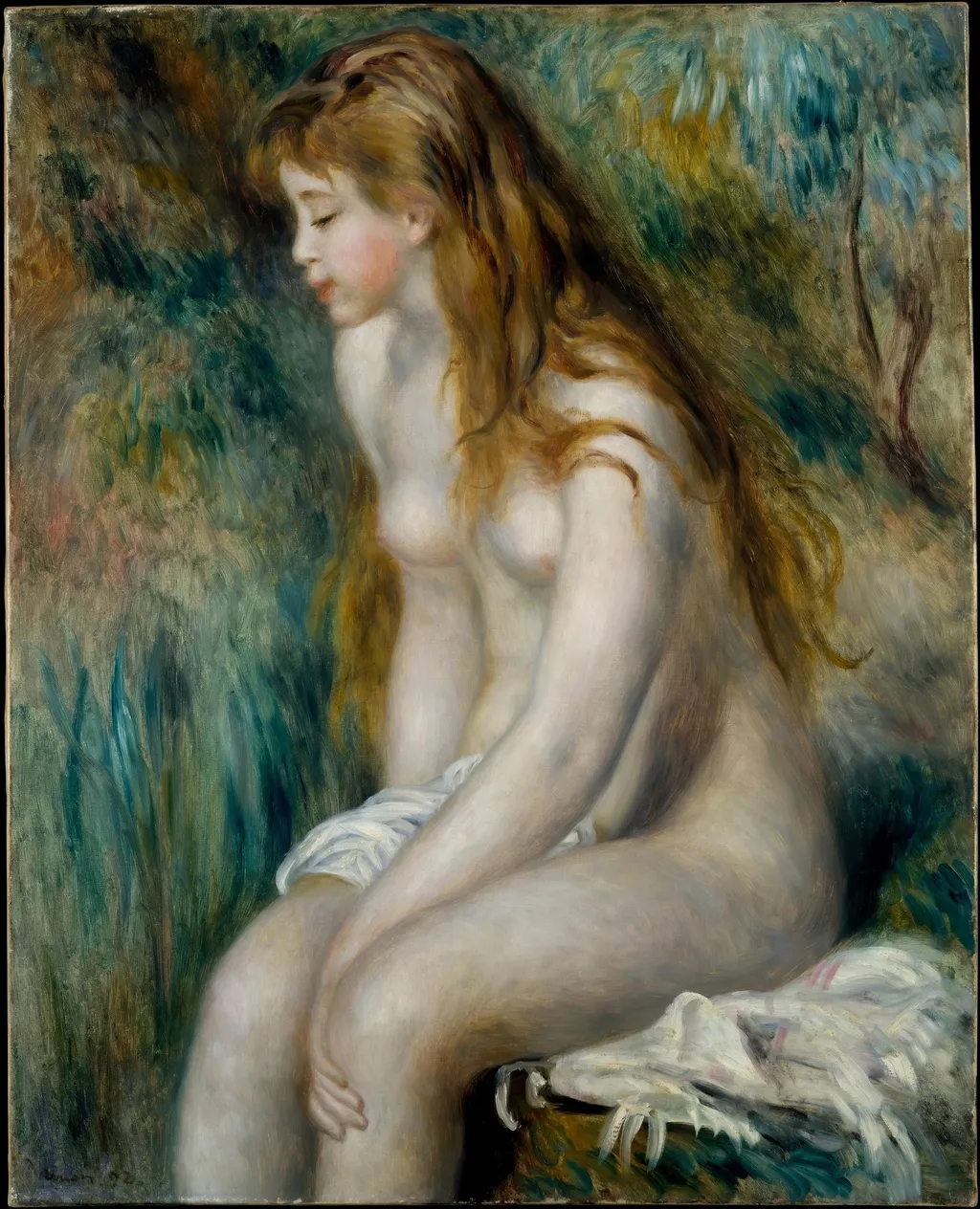 Young Girl Bathing, by Pierre-Auguste Renoir, oil, 1896