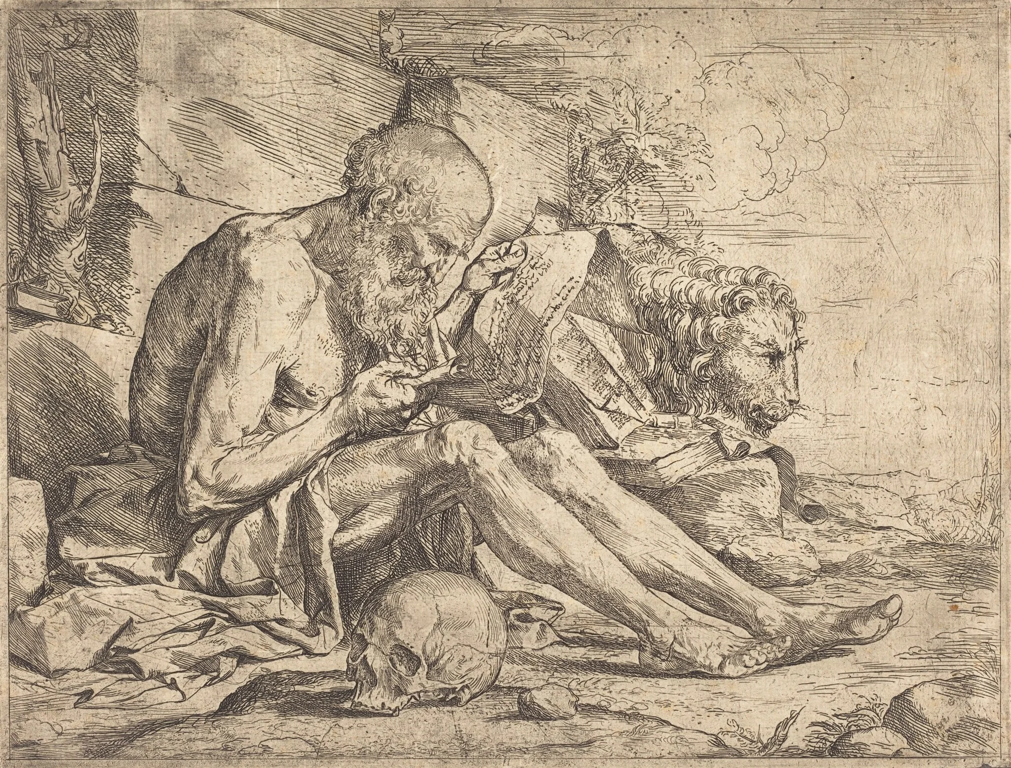 Saint Jerome Reading, detail