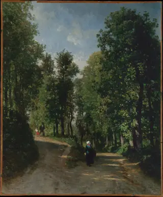 Road in the Woods, by Constant Troyon, oil, 1845