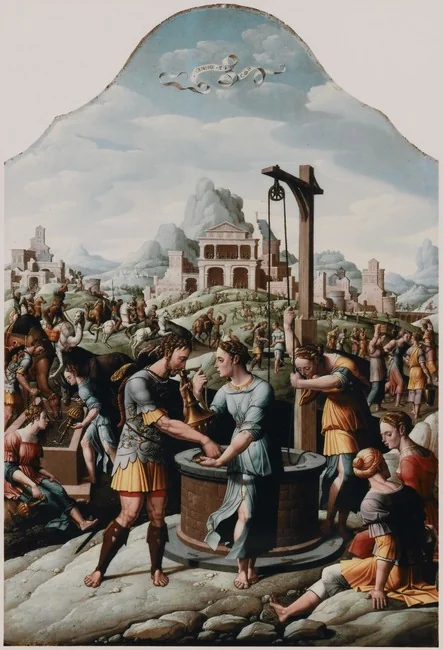 Rebekah and Eliezer at the Well, detail