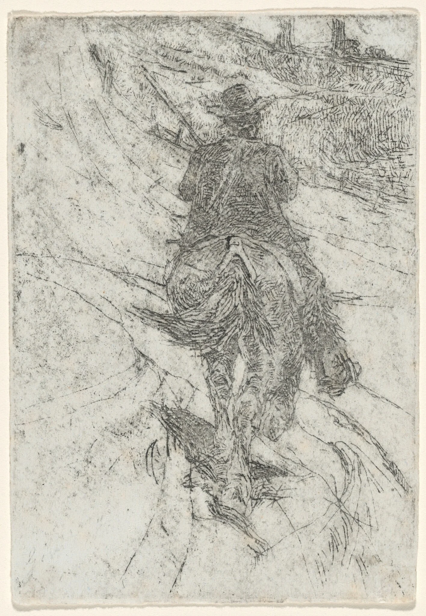 Herdsman on Horseback (Buttero a cavallo), detail