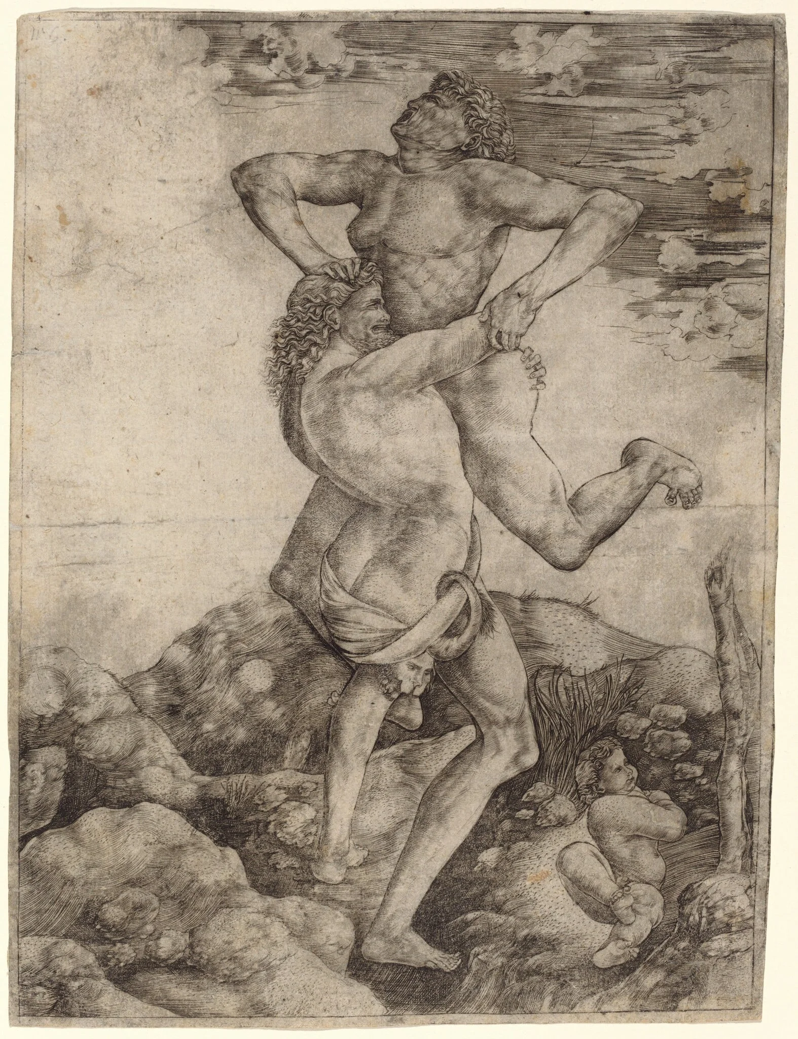 Hercules and Antaeus, detail