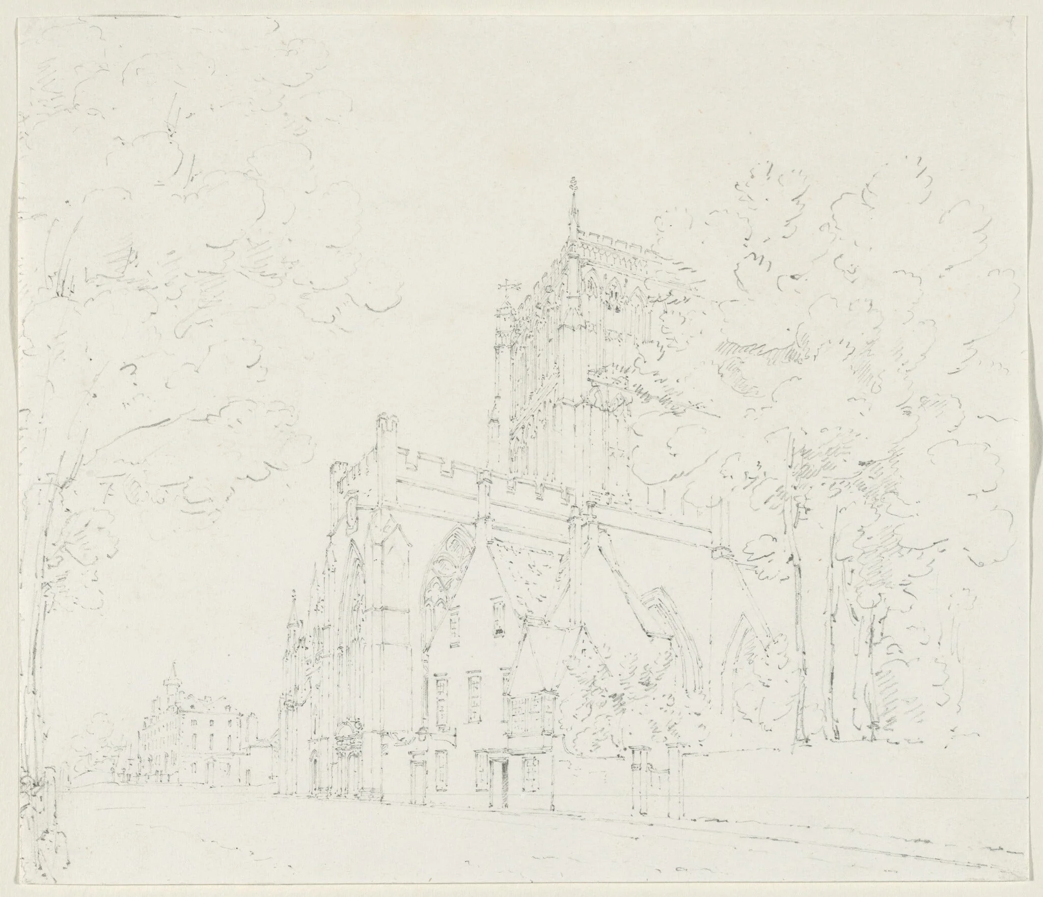 Bristol Cathedral from College Green, detail