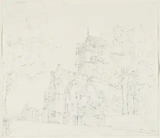 Bristol Cathedral from College Green, by Thomas Girtin, graphite, 1797