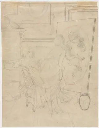 Cartoon for The Opinion of the Model, by Charles Bargue, 1844