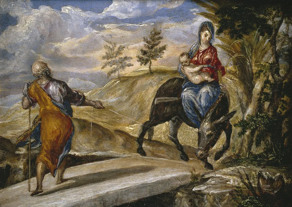 The Flight into Egypt, by El Greco, oil, 1570