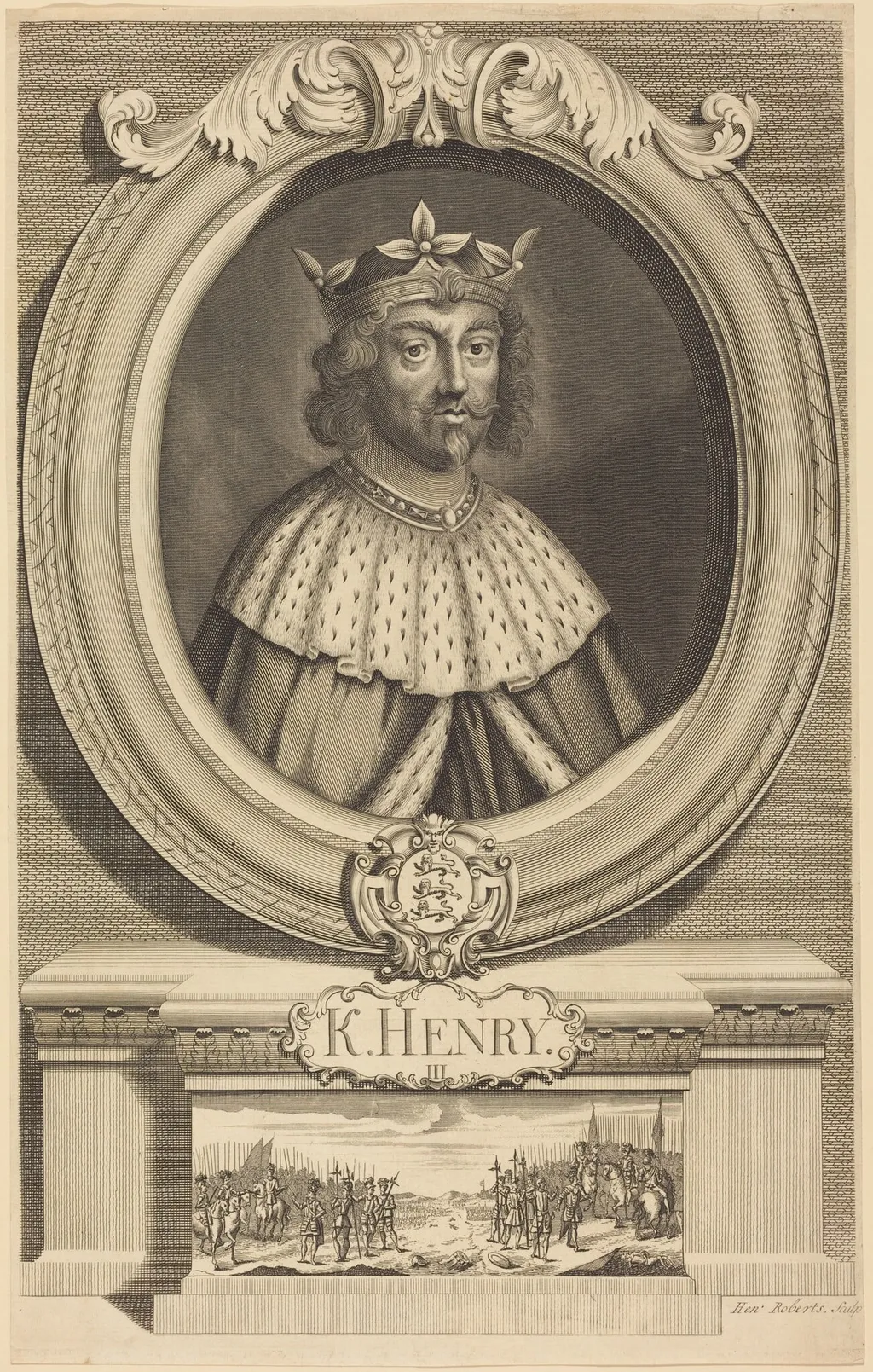King Henry III, by Henry Roberts, ink, 1733
