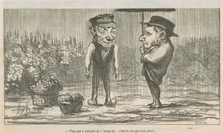 Faut pas s'plaindre de c'temps-la ..., by Honoré Daumier, ink, 1864