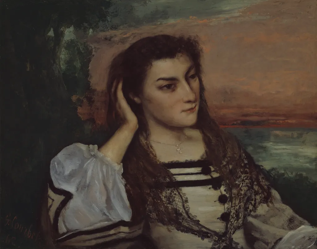 Rêverie (Portrait of Gabrielle Borreau), by Gustave Courbet, oil, 1862